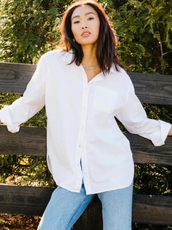 Able Tops - Able Harris oversized  button up shirt white size 1X